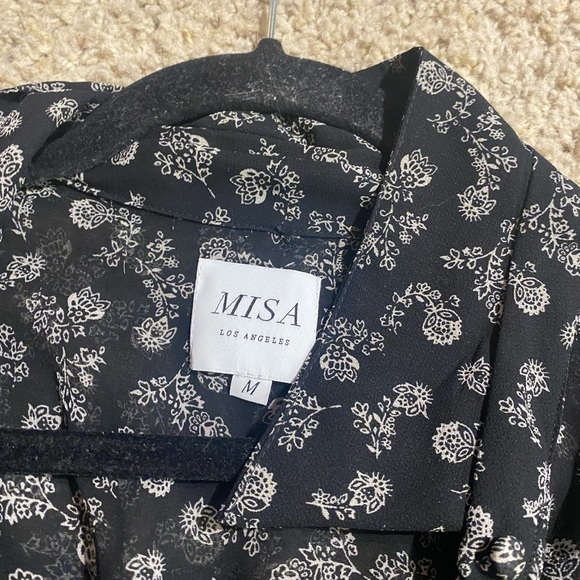 MISA Los Angeles Women's Vittoria Mini Dress M Black Floral Western Romantic - Picture 4 of 9